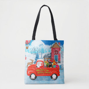 Tote Bag Rottweiler Chien Livraison de Noël Camion Neige