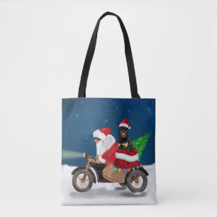 Tote Bag Rottweiler Chien Noël Père Noël