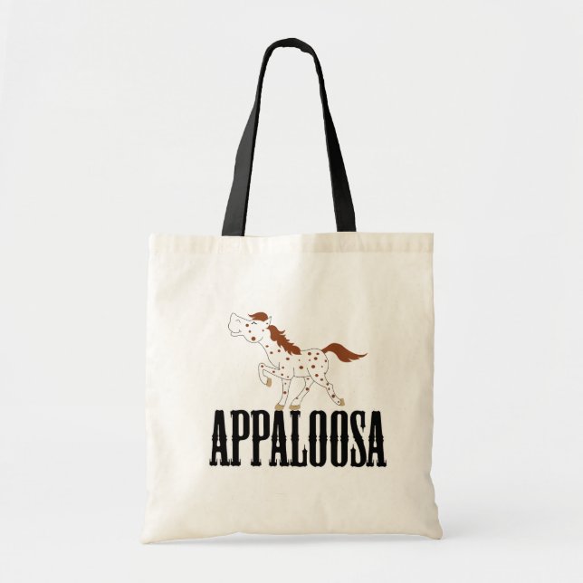 Tote Bag ROUAN ROUGE et cheval d'APPALOOSA repéré par BLANC (Devant)
