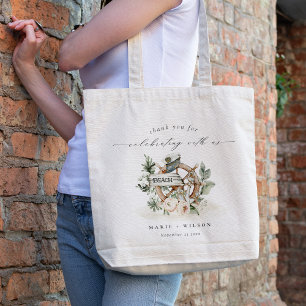 Tote Bag Roue d'Ancre nautique rustique Mariage floral feui