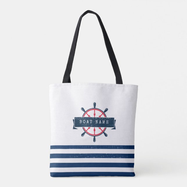 Tote Bag Roue nautique, Bleu de la Marine (Dos)