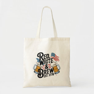 Tote Bag Rouge Blanc & Bière Fête 1776 4 Juillet 250e USA
