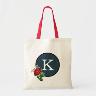 Tote Bag Rouge Blanc Bleu Rose Motif Élégant Monogramme Fou