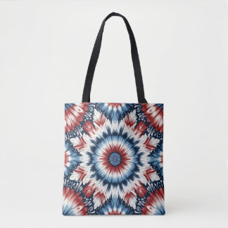 Tote Bag Rouge, Blanc & Bleu Tie-dye