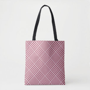 Tote Bag Rouge blanc cristallin Plaid : Tweeter Tartan