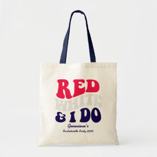 Tote Bag Rouge Blanc Je Fait Texte Rétro Américain Enterr