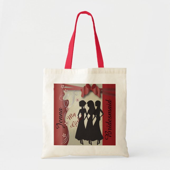 Tote Bag Rouge chic de grenat de la conception | de mariage (Devant)