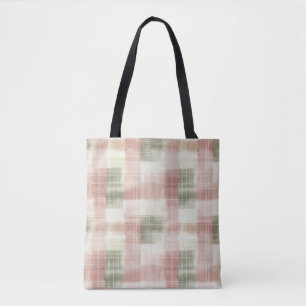 Tote Bag Rouge Chic Menthe Crème Carreaux Rayures