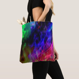 Tote Bag Rouge clair et bleu foncé submergé par des vagues