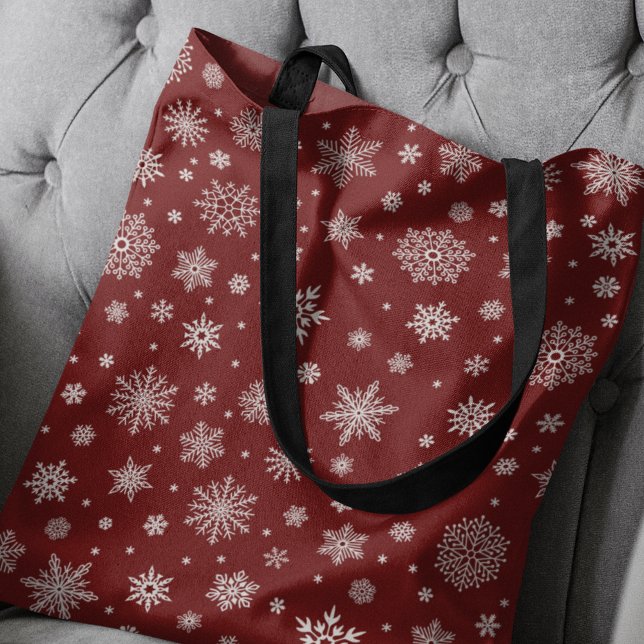 Tote Bag Rouge cramoisson blanc d'hiver (Créateur téléchargé)
