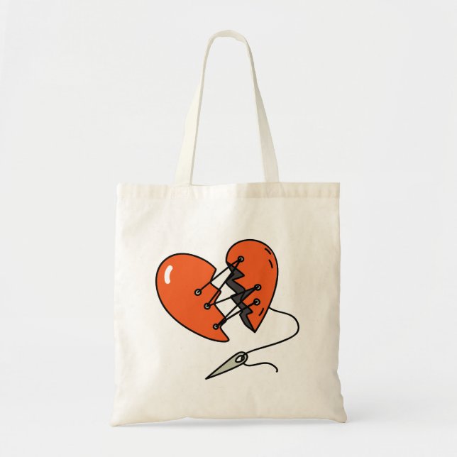 Tote Bag Rouge de coeur brisé (Devant)