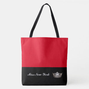 Tote Bag Rouge de Fourre-tout de couronne argentée de Mlle