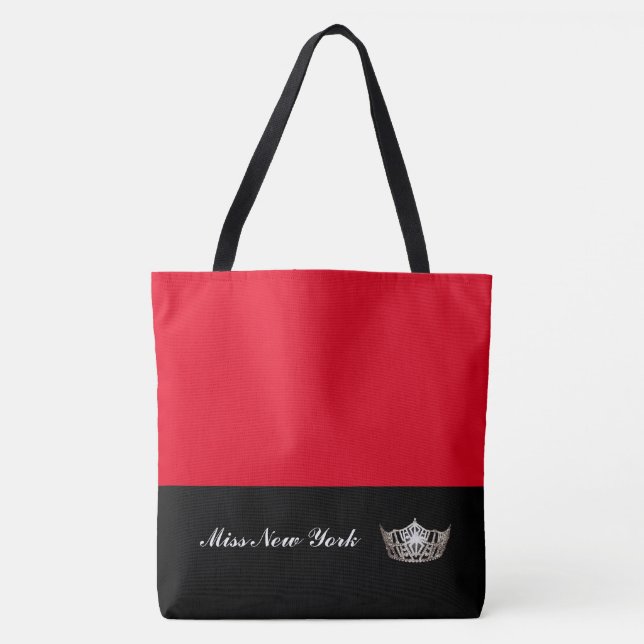 Tote Bag Rouge de Fourre-tout de couronne argentée de Mlle (Devant)