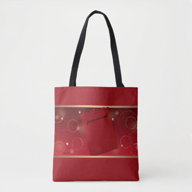 Tote Bag Rouge, décor de vacances, vacances (Devant)