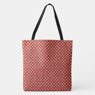 Tote Bag Rouge en rotin tissé sur une crème personnalisé