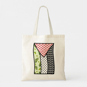 Tote Bag Rouge et noir Keffiyeh Palestine Drapeau Patrimoin