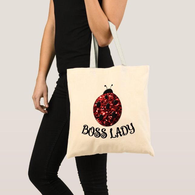 Tote Bag Rouge étincelant Ladybug BOSS LADY Personnaliser (Devant (produit))