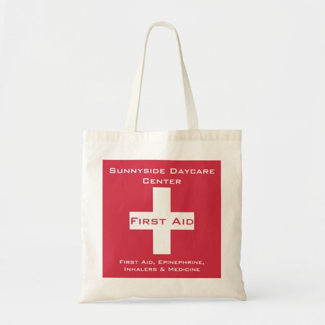 Tote Bag Rouge personnalisé de médecine de kit de premiers (Devant)