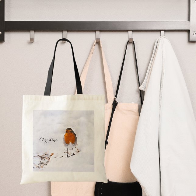 Tote Bag Rouge rouge rouge rouge rouge oiseau nom de neige (Créateur téléchargé)