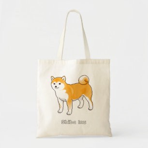 Tote Bag Rouge Shiba Inu & Noir Et Tan Shiba Inu Pixel Art