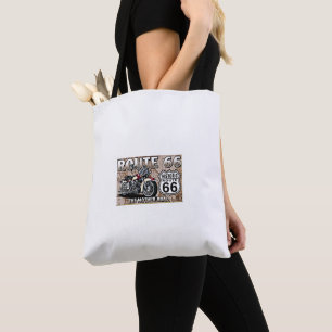 TOTE BAG **ROUTE 66 À L'AVANT PUIS NOIR À L'ARRIÈRE**