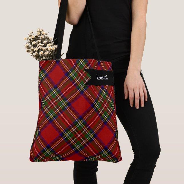 Tote Bag Royal Stewart Clan Tartan Plaid Scottish Motif (De près)