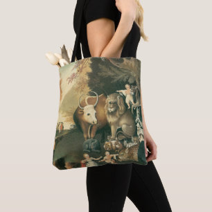 Tote Bag Royaume pacifique par Edward Hicks Vintage Folk Ar