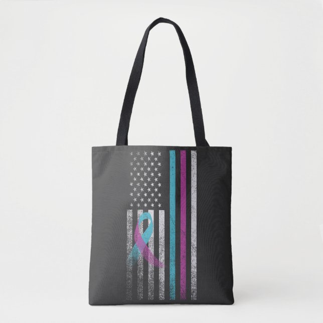 Tote Bag Ruban américain de sensibilisation à la prévention (Devant)