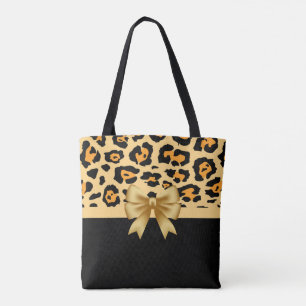 Tote Bag Ruban et Empreinte de léopard