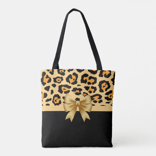 Tote Bag Ruban et Empreinte de léopard (Dos)