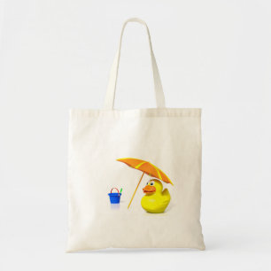 Tote Bag Rubber duck at the beach