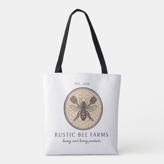 Tote Bag Ruche d'Apiculteur Abeille à Miel Rustique (Dos)