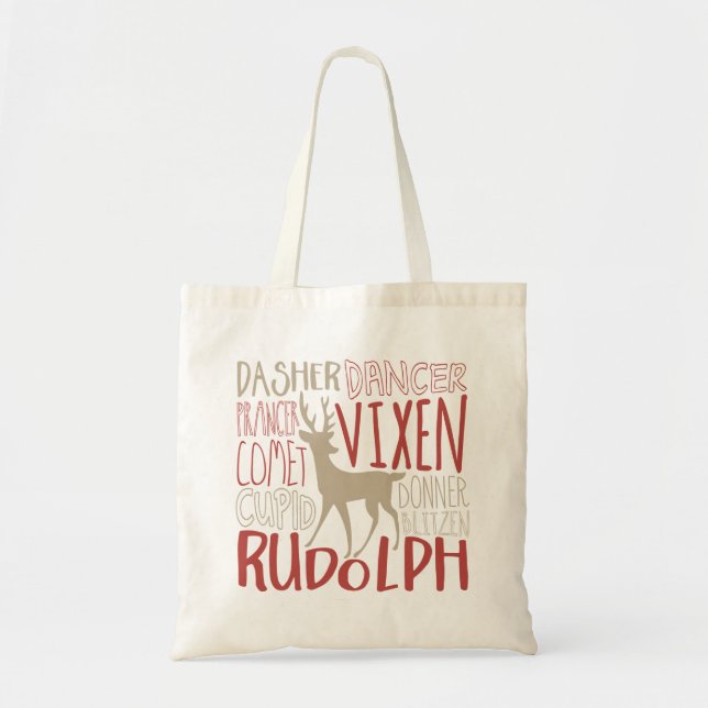 Tote Bag Rudolph Reindeer Silhouette (Devant)