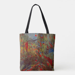 Tote Bag Rue Montorgueil avec drapeaux de Claude Monet