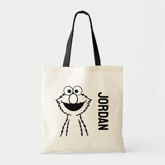 Tote Bag Rue Sésame | Elmo | Ajouter Votre Nom (Devant)