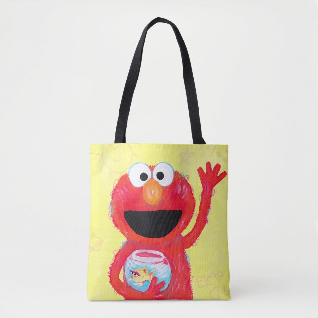 Tote Bag Rue Sésame | Elmo avec Goldfish (Devant)