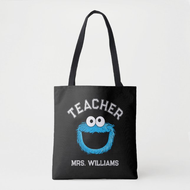 Tote Bag Rue Sésame | Enseignant de Cookie Monster (Devant)