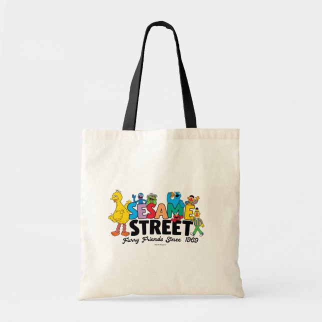 Tote Bag Rue Sésame | Furry Friends depuis 1969 (Devant)