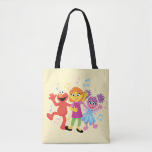 Tote Bag Rue Sésame Julia, Elmo & Abby Dancing