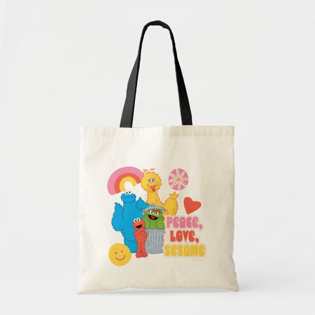Tote Bag Rue Sésame | Paix, Amour, Sésame (Devant)