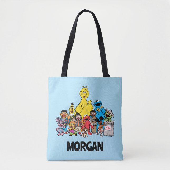 Tote Bag Rue Sésame | Sesame Pals Ajoutez Votre Nom (Devant)
