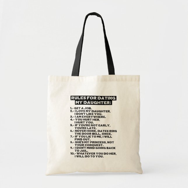 Tote Bag Rules for dating my daughter (Devant)