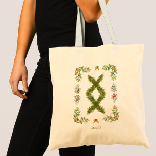 Tote Bag Rune inguz dans les branches À feuillage persistan