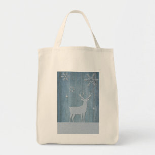 Tote Bag Russe Bleu Bois Reindeer Pays Noël