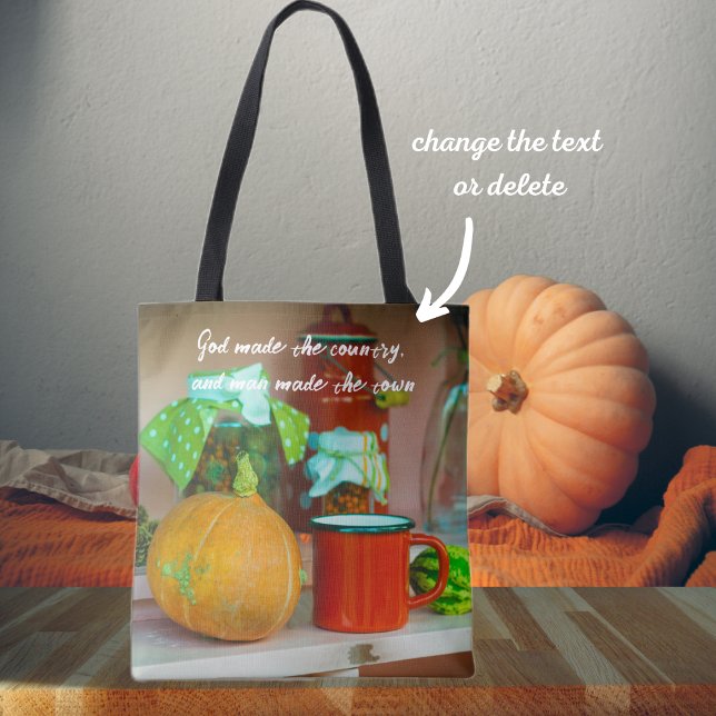Tote Bag Rustic Still Life avec un Citrouille et une Mug Ro (Créateur téléchargé)