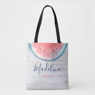 Tote Bag Rustic Watercolor Watermelon Cadeaux Bridesmaid No