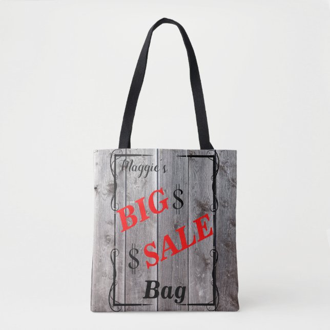 Tote Bag Rustique Barnwood Personnalisé Vente de chasseur d (Devant)