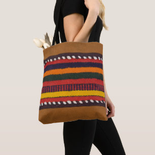 Tote Bag Rustique Faux Cuir Étapes Ethniques Chic Ouest
