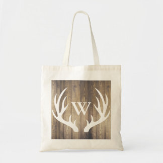 Tote Bag Rustique Pays Blanc Antlers & Grange Bois