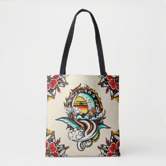 Tote Bag "Sac fourre-tout de toile florale dynamique"